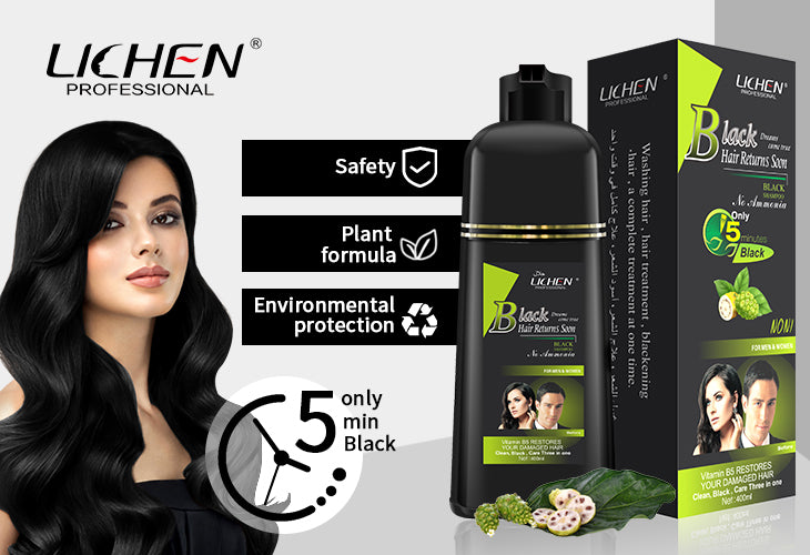 Lichen Hair Color Shampoo for Men/Women