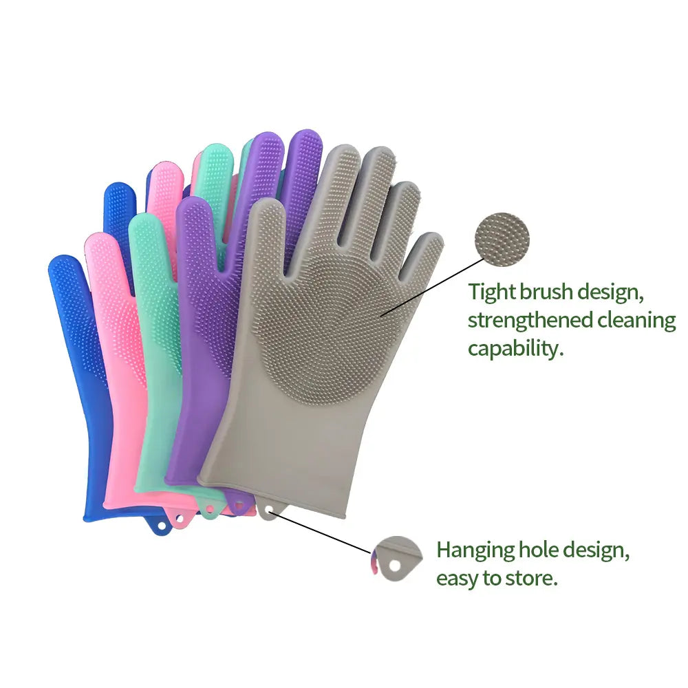 Silicone Dishwashing Gloves Waterproof Kitchen