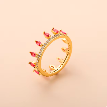 Crown Shaped Fashion Ring Gold Plated