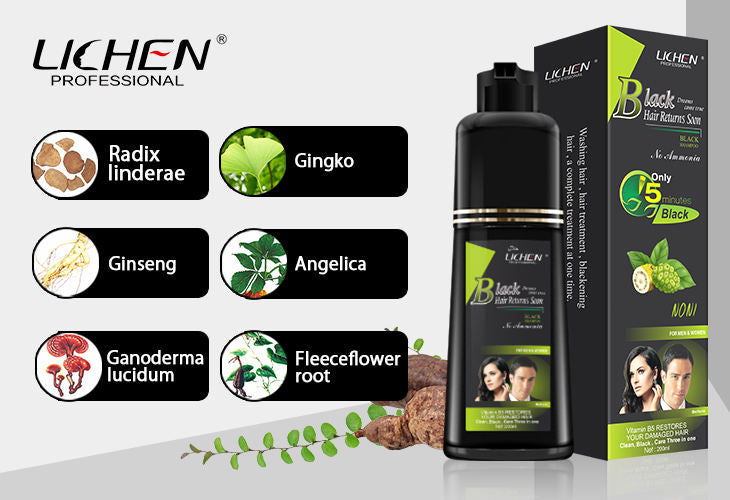 Lichen Hair Color Shampoo for Men/Women